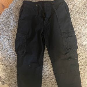 Black tie cargo pants